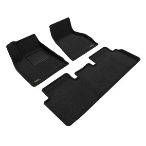 Tesla Model S Floor Mats Carpeted - Front - 3D MAXpider - ELEGANT Series - Black - `20-`21 Tesla Model S Floor Mats Carpeted - Front - 3D MAXpider - ELEGANT Series - Black - `20-`21